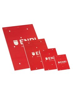 Enri Bloc de Notas Grapado 80 Feuilles Liso - Taille A5 - Couverture souple Couleur Rouge
