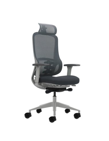 Oqonos Cherg 022 Silla de Bureau Ergonomica Avec Reposacabezas Cervical Réglable, Mecanismo Autobalanceado, Reposabrazos 4D, Asi