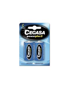 Cegasa Power Plus 2 Pack de 2 Pilas R14 C - Pilas Salinas Pour Aparatos de Bajo Consumo