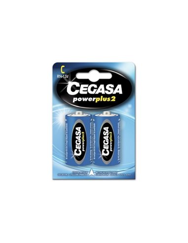 Cegasa Power Plus 2 Pack de 2 Pilas R14 C - Pilas Salinas Pour Aparatos de Bajo Consumo