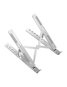 Ewent EW1266 Support Pliable de Viaje - Aleacion de Aluminium - Eleva de 5 à 15 cm tu Portable - Couleur Argent