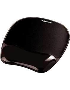 Fellowes Crystal Tapis de souris Avec Reposamuñecas de Gel - Résistant à les Manchas - 20x23cm - Couleur Noir