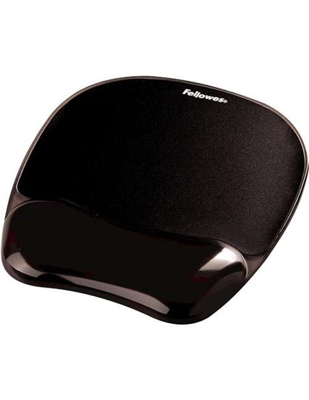 Fellowes Crystal Tapis de souris Avec Reposamuñecas de Gel - Résistant à les Manchas - 20x23cm - Couleur Noir