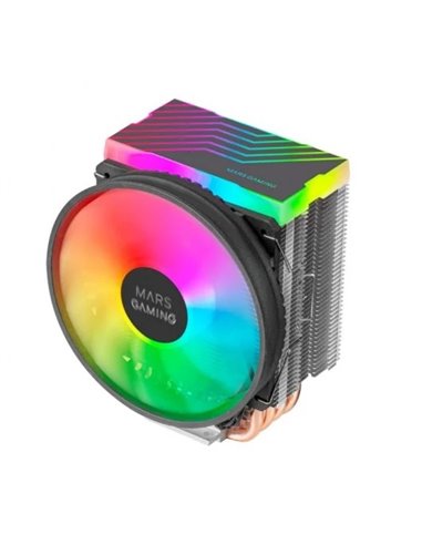 Mars Gaming MCPU44 Ventilateur CPU Dual 110mm Avec Disipador 4 Heatpipes - Iluminacion ARGB - Vitesse Max. 1600rpm - Couleur Noi