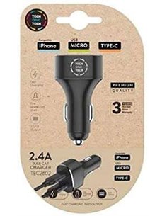 TechOneTech Cargador Double de Coche USB-À - Alto Rendimiento