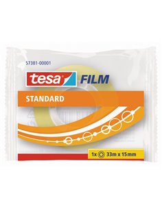 Tesa Tesafilm Standard Ruban Autoadhesiva Transparent 15mmx33m - Buena Adherencia et Haute résistance à la Luz UV - Sans PVC