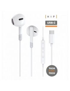TechOneTech ear Tech Hip Écouteurs Intraurales USB-C - Microfono Intégré - Asistente Voz - Câble de 1.20m