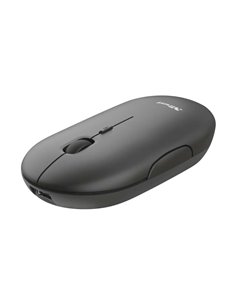 Trust Puck Souris Inalambrico Rechargeable 1600dpi - 3 Botones Silenciosos - Ultra Fino - Usage Ambidiestro - Couleur Noir