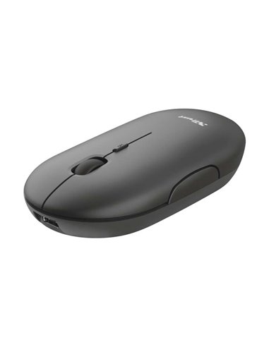 Trust Puck Souris Inalambrico Rechargeable 1600dpi - 3 Botones Silenciosos - Ultra Fino - Usage Ambidiestro - Couleur Noir