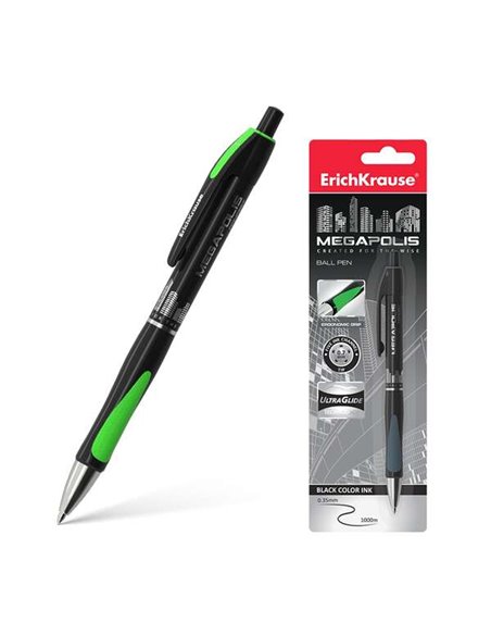 Erichkrause Stylo à bille Automatico Megapolis Concept - Corps Satinado Redondo - Zona de Agarre Ergonomica - Pointe de 5 Canale