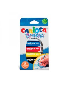 Carioca Pack de 5 Tubitos de Tempera de 12ml - Couleurs Superlavables - Alto Poder Cubriente - Aplicable en Materiales Porosos -