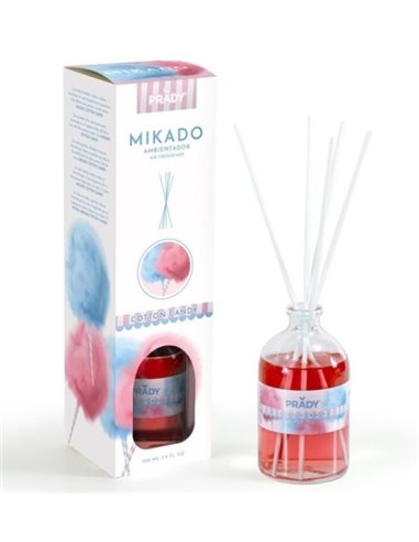 Prady Ambientador Mikado Coton de Azucar - Flacon de Cristal 100ml et Varitas Difusoras