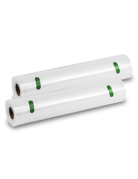 Cecotec Pack de 2 Rollos de 6m Pour Envasadora al Vacio - Temperatura Regulable - 28cm de Ancho - Couleur Transparent