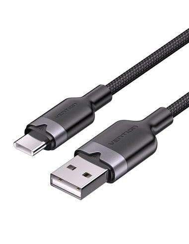 Vention Câble USB-C 2.0 à USB-À 3A 60W - 1m - Tressé - Couleur Noir