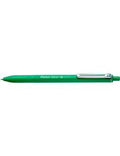 Pentel iZee Stylo à bille de Bola Retractil - Pointe 0.7mm - Trait 0.35mm - Clip de Metal - Couleur Vert