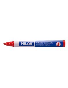 Milan Feutre Permanent Pointe Biselada - Pointe 1 - 4mm - Encre à Base de Alcohol - Couleur Rouge