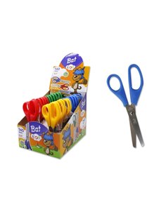 Bismark Bat Ciseaux Escolares 13cm - Pointe Ronde - Couleurs assorties
