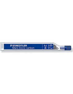 Staedtler Mars Micro Carbone 250 Tubo de 12 Minas de Grafito - Dureza 2H - Trait 0.7mm - Haute résistance