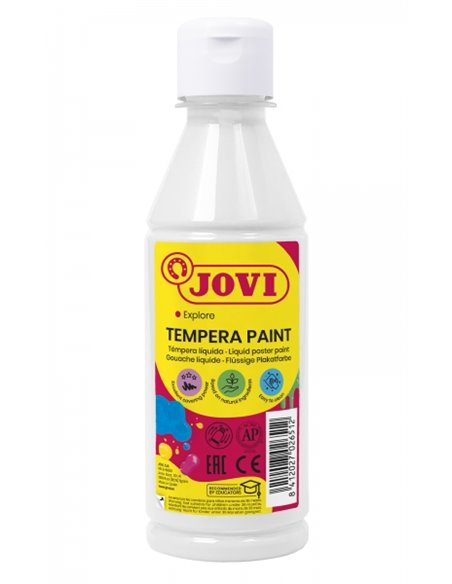 Jovi Tempera Paint Tempera Liquida 250ml - Base Eau - Lista Pour Usar - Alto Poder Cubriente - Séchage rapide - Excelente Fluide