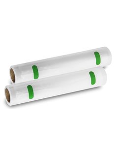 Cecotec Pack de 2 Rollos de 6m Pour Envasadora al Vacio - Temperatura Regulable - 20cm de Ancho - Couleur Transparent