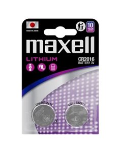 Maxell Pack de 2 Pilas Litio de Boton CR2016 3V