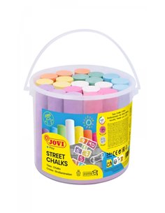 Jovi Street Chalks Bote 21 Tizas Jumbo - Especiales Pour Dibujar en Le Suelo - Tizas Redondas - Facile Eliminacion Avec Eau - Po