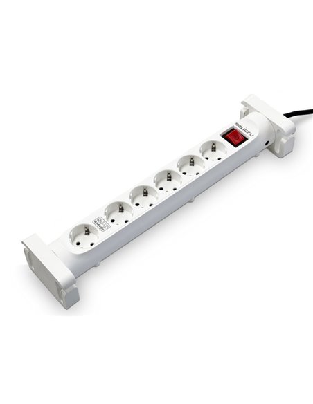 Salicru Regleta SPS SAFE 6S Protectores Electricos Activos de Ultima Generacion - 6 Tomas Schuko - Couleur Blanc