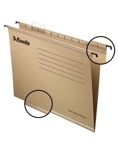 Esselte Classic A4 Pack de 50 Carpetas Colgantes Reforzadas A4 - 10 Veces Mas Résistant - Visores de Plastico Transparent - Étiq