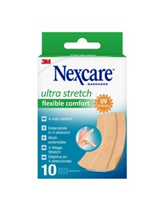 Nexcare Flexible Comfort Finger Pack de 10 Pansements Pour Plaies - 6x10cm - Élastique - Résistant à l'eau - Couleur Chair