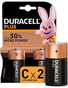Duracell Pilas Alcalinas C Plus LR14 1.5V - 2 Unidades