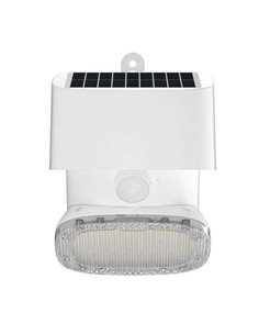 Elbat Foco Solar 2000LM - Luz Fria 6000K - Regulacion Vertical et Horizontal - Panel Solar 1W - IP65 - Couleur Blanc