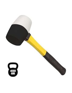 Blim Mazo Pour Trabajos Delicados - Peso 450 G - Cabeza de Caucho - Mango de Fibre - Couleur Blanc et Noir