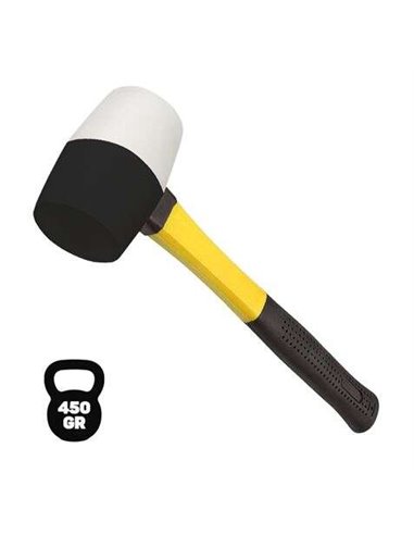 Blim Mazo Pour Trabajos Delicados - Peso 450 G - Cabeza de Caucho - Mango de Fibre - Couleur Blanc et Noir