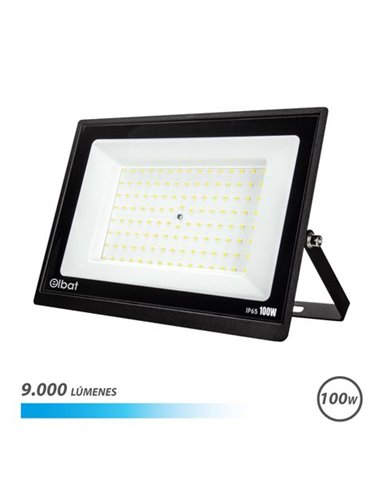 Elbat Foco LED Serie Super Slim 100W - 9000 Lumenes - 6500K Luz Fria - IP65 Pour Usage en Extérieur