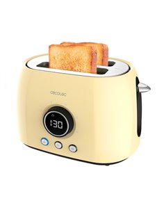 Cecotec ClassicToast 8000 Tostadora de Double Ranura - 800W - Écran digital - Ranura Ancha - 3 Funciones - Calienta Panecillos -