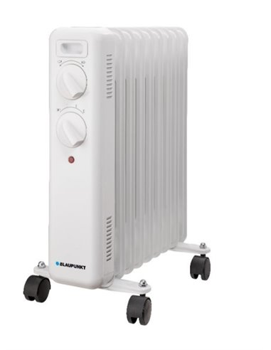 Blaupunkt Radiador de Aceite - Potencia 2000W - Termostato Regulable - Ruedas - Anse de Transporte - Indicateur Luminoso - Coule
