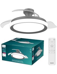 Philips Bliss DC Fan Ceiling Ventilateur de Techo Avec Luz LED Jusqu'à 6500K - Aspas Retractiles - 35W Ventilateur + 28W Luz - M