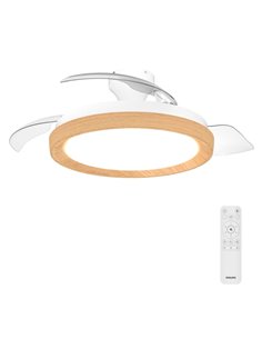 Philips Bliss DC Fan Ceiling Ventilateur de Techo Avec Luz LED Jusqu'à 6500K - Aspas Retractiles - 35W Ventilateur + 28W Luz - M