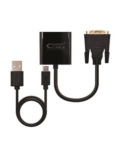 Nanocable Conversor DVI 24+1/M à VGA HDB15/H - 10 cm - Couleur Noir