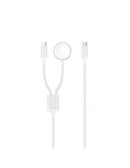 XO Câble USB 2 en 1 - 60W - Tipo C + Charge Magnetica Apple Watch - 1 Metro - Couleur Blanc