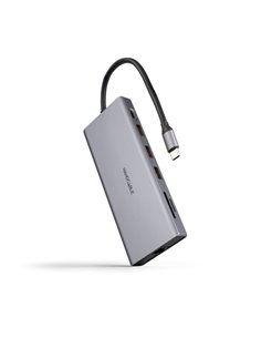 Nanocable HUB USB-C 12 en 1 - Conversor USB-C 3.1 à 3 x USB-À 3.2 + 3 x USB-C 3.2 + USB-C PD 100W + 2 x HDMI 4K@60Hz + DP 4K@60H