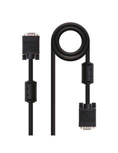 Nanocable Câble SVGA Avec Ferrita HDB15 Mâle à HDB15 Mâle 3m - Couleur Noir