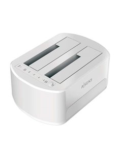 Aisens Estacion de Docking de Double Bahia ASDS-D02W Sata 2.5/3.5 à USB 3.0/3.1 Gen1 - Clone - Couleur Blanc