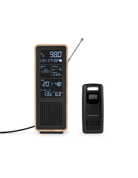Thomson Haut-parleur Bluetooth Avec Estacion Meteorologica et Radio FM - Potencia Musical 15W - Écran Retroiluminada - Sonda Ext
