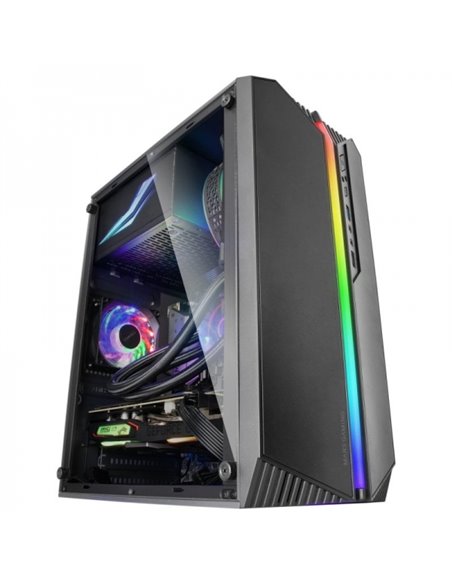 Mars Gaming MC-S1 Boîte Compacta Gaming - Iluminacion ARGB 12 Modos - Ventana Latéral Completa - Refrigeracion Avanzada - Compat