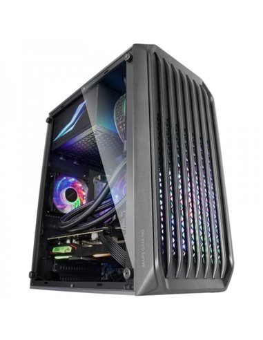 Mars Gaming MC-S2 Boîte Compacta Gaming - Ventiladores FRGB - Flujo de Aire Optimo - Ventana Latéral Completa - Compatible Micro