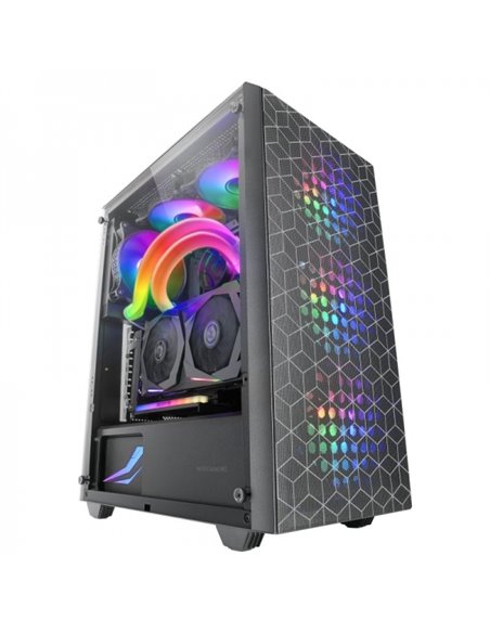 Mars Gaming MC-MAG Boîte Gaming - Double Rejilla Magnetica - Cristal Templado - 3 Ventiladores RGB - Support Refrigeracion Liqui