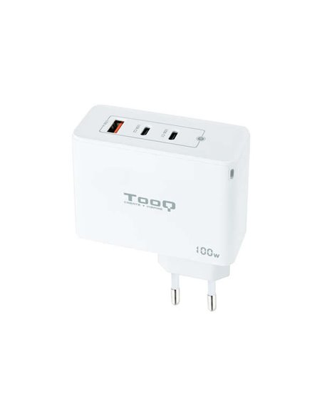Tooq Cargador de Pared Gan 2xUSB-C/PD + USB-À/QC 100W