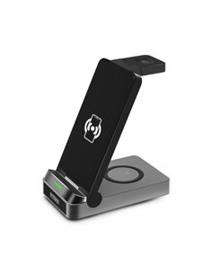 Urban Factory Powee Pro Cargador Inalambrico 3 en 1 Avec Funcion Support 22.5W - Smartphone / Smartwatch / Écouteurs - Couleur N