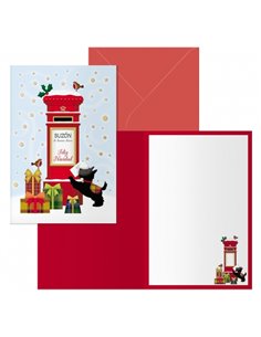 Dohe Buzon Pack de 6 Tarjetas de Felicitacion Navideña Avec Sobre - Taille Fermée 11.5x17cm, Ouverte 23x17cm - Papier Offset - I
